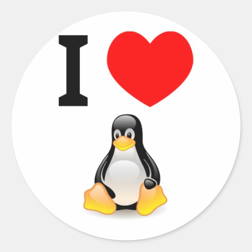 Amo Linux Etiquetas Redondas