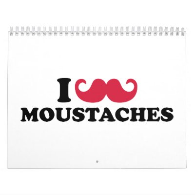 Amo los bigotes calendario de pared Amo los bigotes calendario de pared