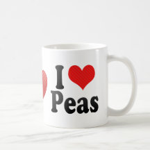 Amo los guisantes tazas de café