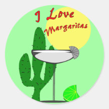 Amo los margaritas--Camisetas de los amantes de Ma Pegatinas