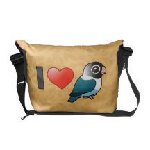 Amo Lovebirds enmascarados azul Bolsa Messenger