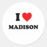 Amo Madison Pegatinas Redondas