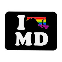 AMO MARYLAND GAY - BLANCO - .PNG IMÁN FLEXIBLE