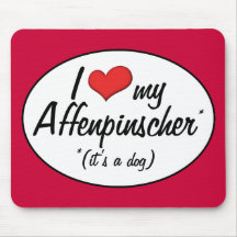 Amo mi Affenpinscher (es un perro) Alfombrillas De Ratón