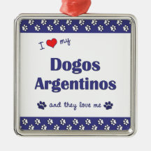 Amo mi Dogos Argentinos (los perros múltiples) Ornamento De Navidad