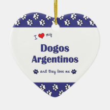Amo mi Dogos Argentinos (los perros múltiples) Ornamento De Reyes Magos