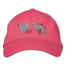 Amo mi gorra bordado Borzoi (el rosa) Gorra De Beisbol