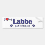 Amo mi Labbe (el perro masculino) Pegatina De Parachoque