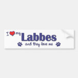 Amo mi Labbes (los perros múltiples) Pegatina De Parachoque