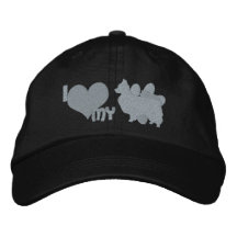 Amo mi monocromo de Papillon Gorra De Beisbol