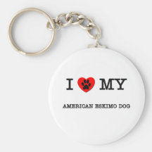 AMO MI PERRO ESQUIMAL AMERICANO LLAVERO