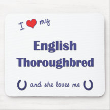 Amo mi pura sangre inglés (el caballo femenino) tapetes de raton