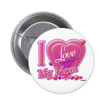 Amo mi rosa/púrpura - corazón de la mamá pins