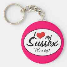 Amo mi Sussex (es un perro) Llavero