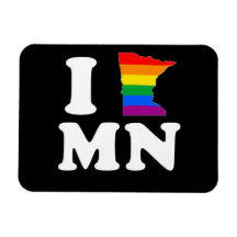 AMO MINNESOTA GAY - BLANCO - .PNG IMÁN DE VINILO