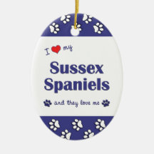 Amo mis perros de aguas de Sussex (los perros múlt Ornamento Para Reyes Magos