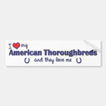 Amo mis pura sangre americanos (los caballos múlti pegatina de parachoque