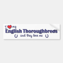 Amo mis pura sangre ingleses (los caballos múltipl pegatina de parachoque