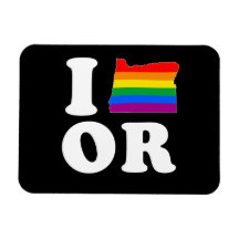 AMO OREGON GAY -- BLANCO - .png Imán Flexible