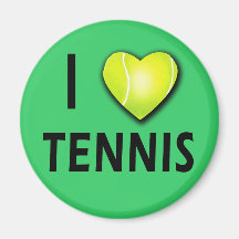 Amo tenis con el corazón de la pelota de tenis imanes para frigoríficos
