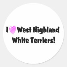 Amo Westies/los terrieres blancos de montaña del o Etiquetas Redondas