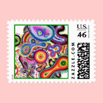"Amoeba Art" Postage Stamp