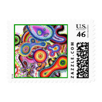 "Amoeba Art" Postage Stamp by ChelseaKerwath "Amoeba Art" Postage Stamp