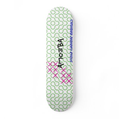 Amoeba Green Neon Deck Custom Skate Board by StellaKarmine
