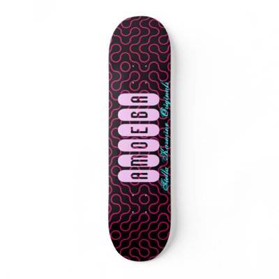 AMOEBA Pink on Black retro deck Skate Board Decks by StellaKarmine