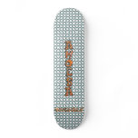AMOEBA Techno Deck: Blue on White w/ grungy logos skateboards