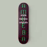 AMOEBA Techno Deck:Neon Green & RedOrange on Black Custom Skateboard