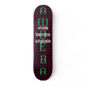 AMOEBA Techno Deck:Neon Green & RedOrange on Black skateboards by StellaKarmine AMOEBA Techno Deck:Neon Green & RedOrange on Black skateboards