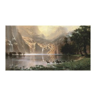 Among the Sierra Nevada Mountains, Albert Bierstad wrappedcanvas