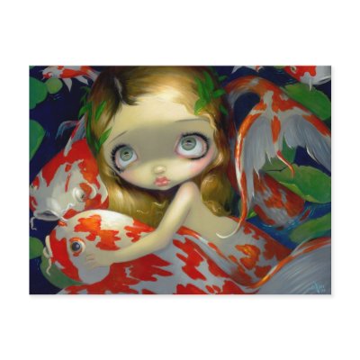 "Amongst the Koi" Postcard by strangeling