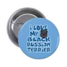 Amor de Kawaii I mi ruso negro Terrier Pins
