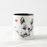 Amor de Westies, dibujo blanco y negro Taza De Café