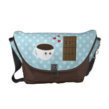 Amor del café y del chocolate bolsas messenger