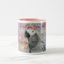 Amor del gris africano que usted asalta tazas