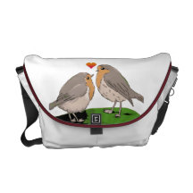 Amor del pájaro del redbreast del petirrojo bolsas de mensajeria