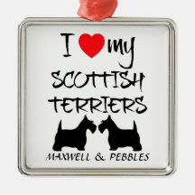 Amor del personalizado I mis terrieres escoceses Adornos