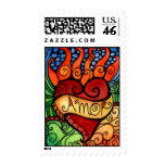 Amor / Love Flaming Heart Custom Postage postage