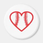 amor rojo del corazón del béisbol iman