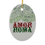 Amor Roma With Green Lace Christmas Tree Ornaments