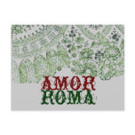 Amor Roma With Green Lace Post Cards