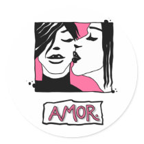 Amor. Round Sticker stickers