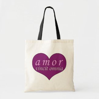 Amor Vincit Omnia Love Conquers All Valentines Day Canvas Bags