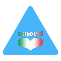 Amore Love in Italian Romantic Valentine's Day Triangle Sticker