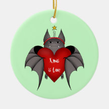 Amorous gothic Christmas bat Christmas Ornament