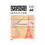 Amour and the Eiffel Tower, Paris France Postage Stamps