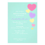 Amour Pastel Hearts Bridal Shower Invitation 5 x 7 invitations